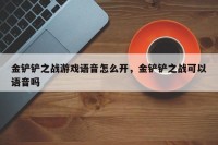 金铲铲之战游戏语音怎么开，金铲铲之战可以语音吗