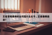 王者荣耀廉颇的台词是什么名字，王者廉颇语录？