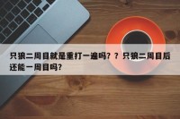 只狼二周目就是重打一遍吗？？只狼二周目后还能一周目吗？