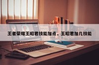 王者荣耀王昭君技能加点，王昭君加几技能