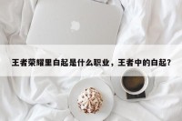 王者荣耀里白起是什么职业，王者中的白起？